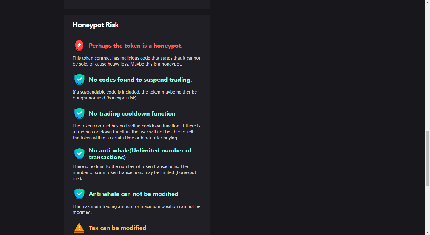 token detection result